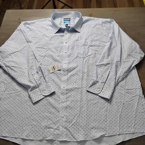NWT Stafford Life in Motion Tech Stretch Shirt Mens 5XL Blue AOP 22 (38-39) $70